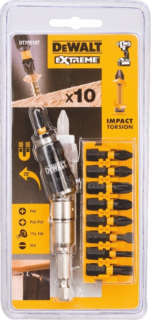 DeWALT DT70518T 10 dielna sada bitov IMPACT TORSION EXTREME