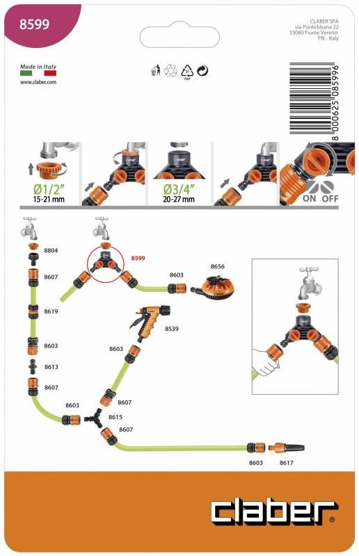 Rozdelovač 2-cestný CLABER 8599